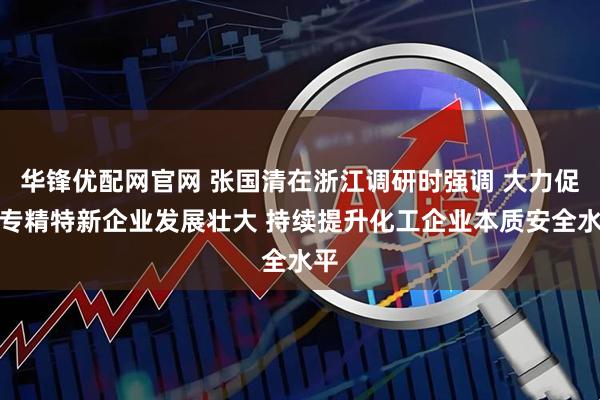 华锋优配网官网 张国清在浙江调研时强调 大力促进专精特新企业发展壮大 持续提升化工企业本质安全水平