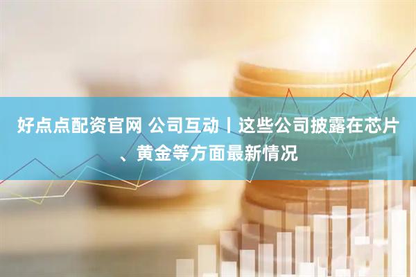 好点点配资官网 公司互动丨这些公司披露在芯片、黄金等方面最新情况
