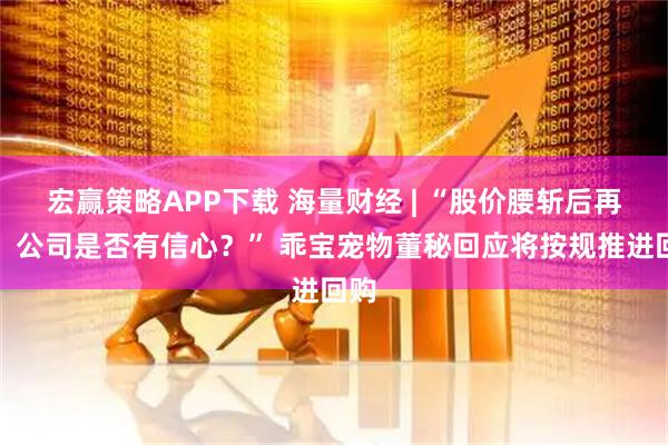 宏赢策略APP下载 海量财经 | “股价腰斩后再跌，公司是否有信心？” 乖宝宠物董秘回应将按规推进回购